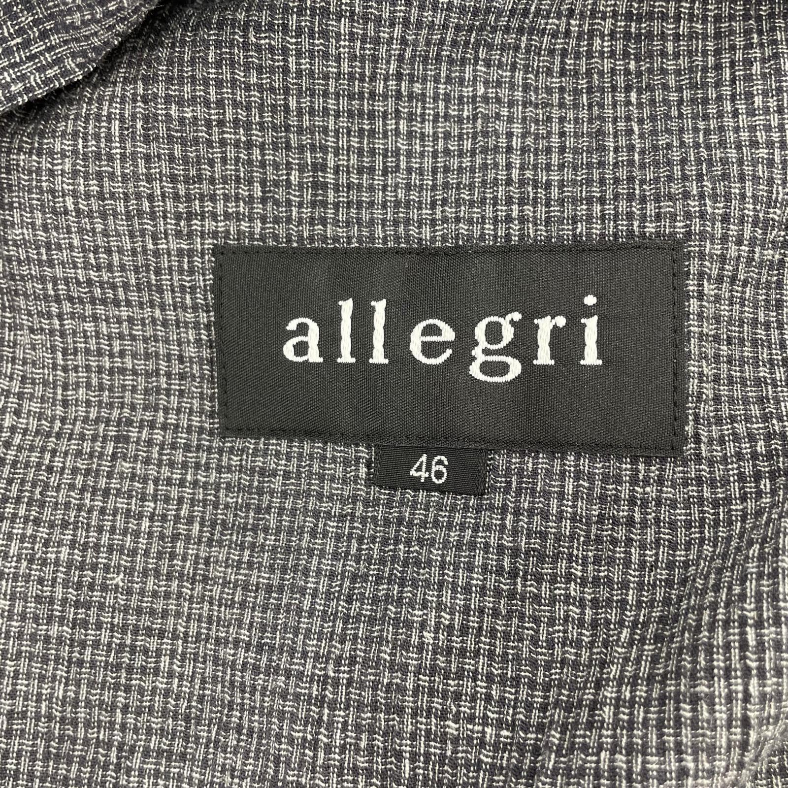 ジャケット allegri シアサッカー スタンドカラージャケット 46 グレー