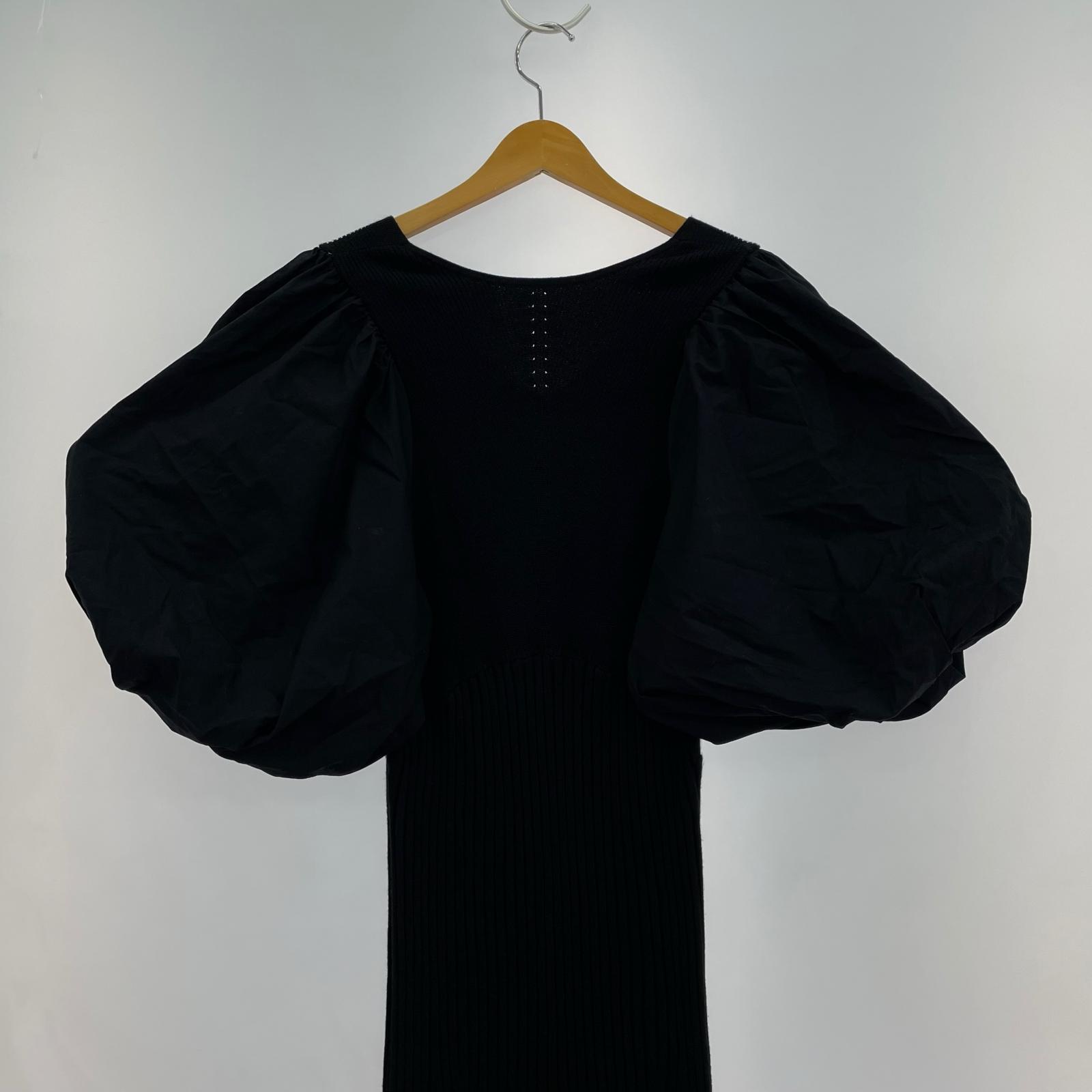 ワンピース KEI SHIRAHATA ドッキング、ニット、BLK ブラック