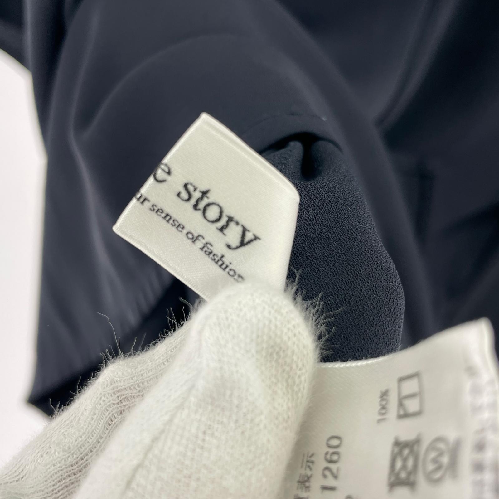 半袖Tシャツ Arpege story/ラッフルブラウス/黒 2 ブラック