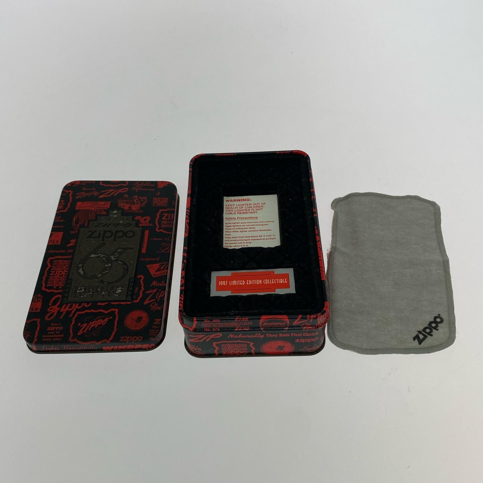 ライター zippo65Thアニバーサリーダブルイヤー1997年 シルバー