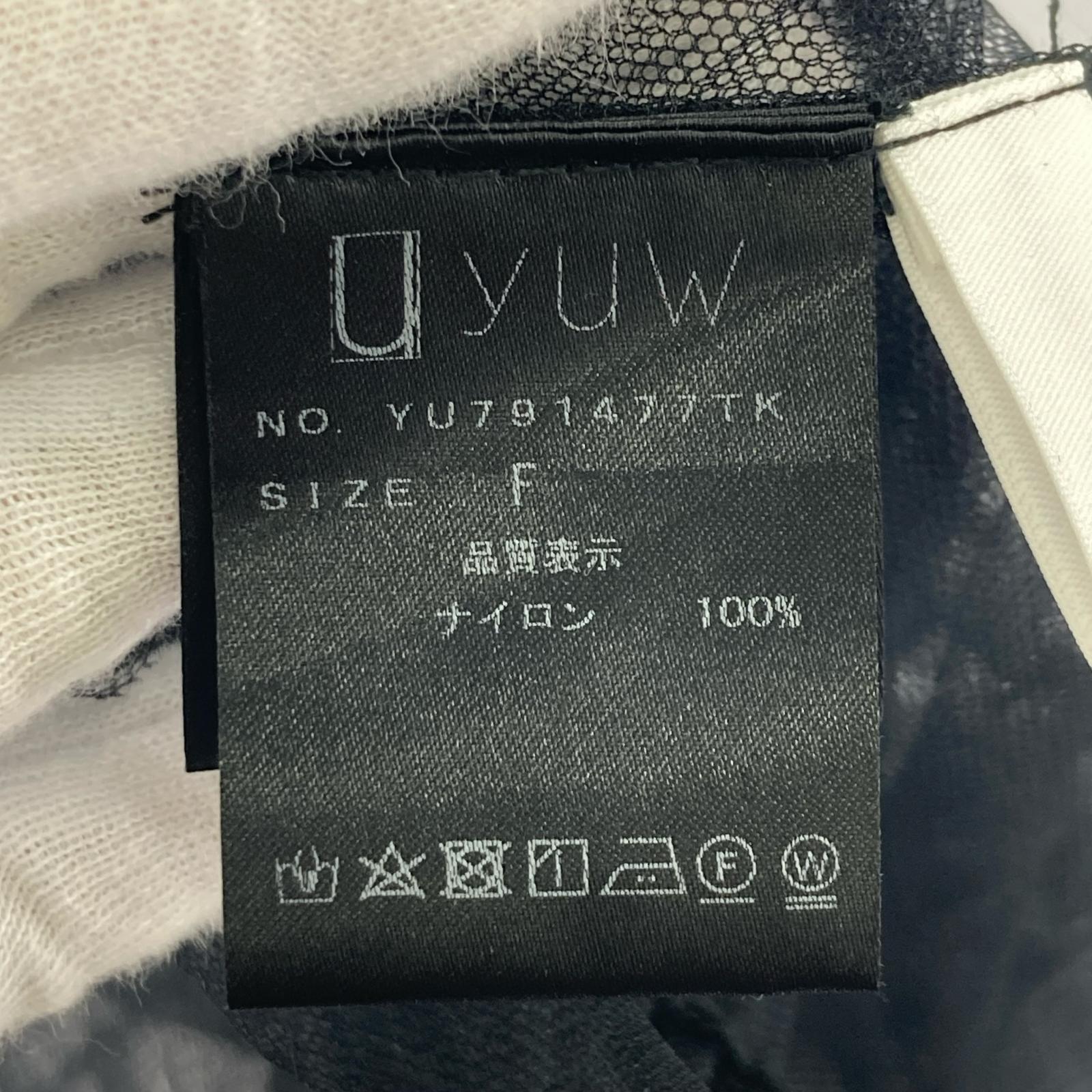 サロペット yuw チュールオールインワン フリー ブラック