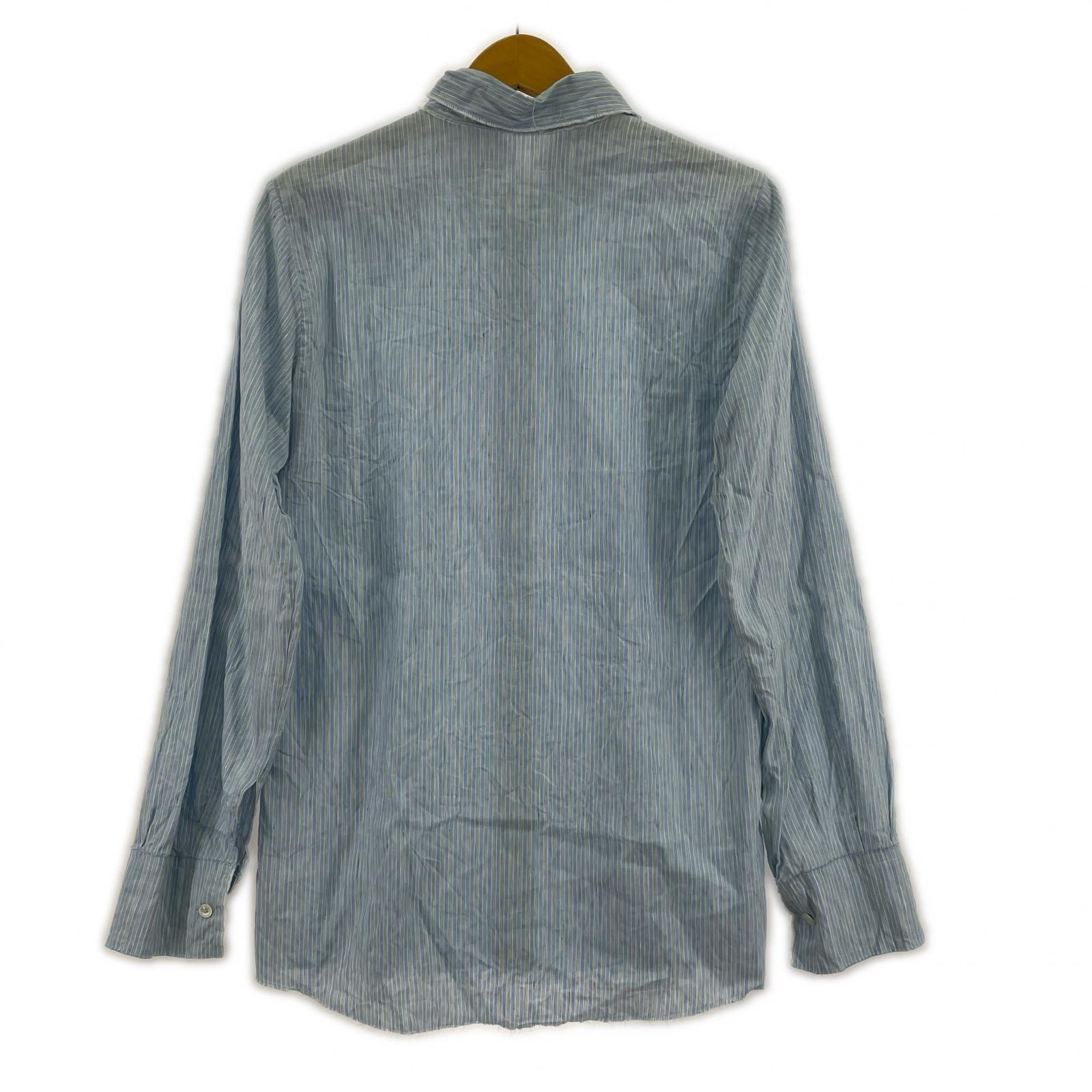 長袖シャツ GABRIELA COLL GARMENTS コットンリネン ストライプシャツ 1 サックス 1 ブルー