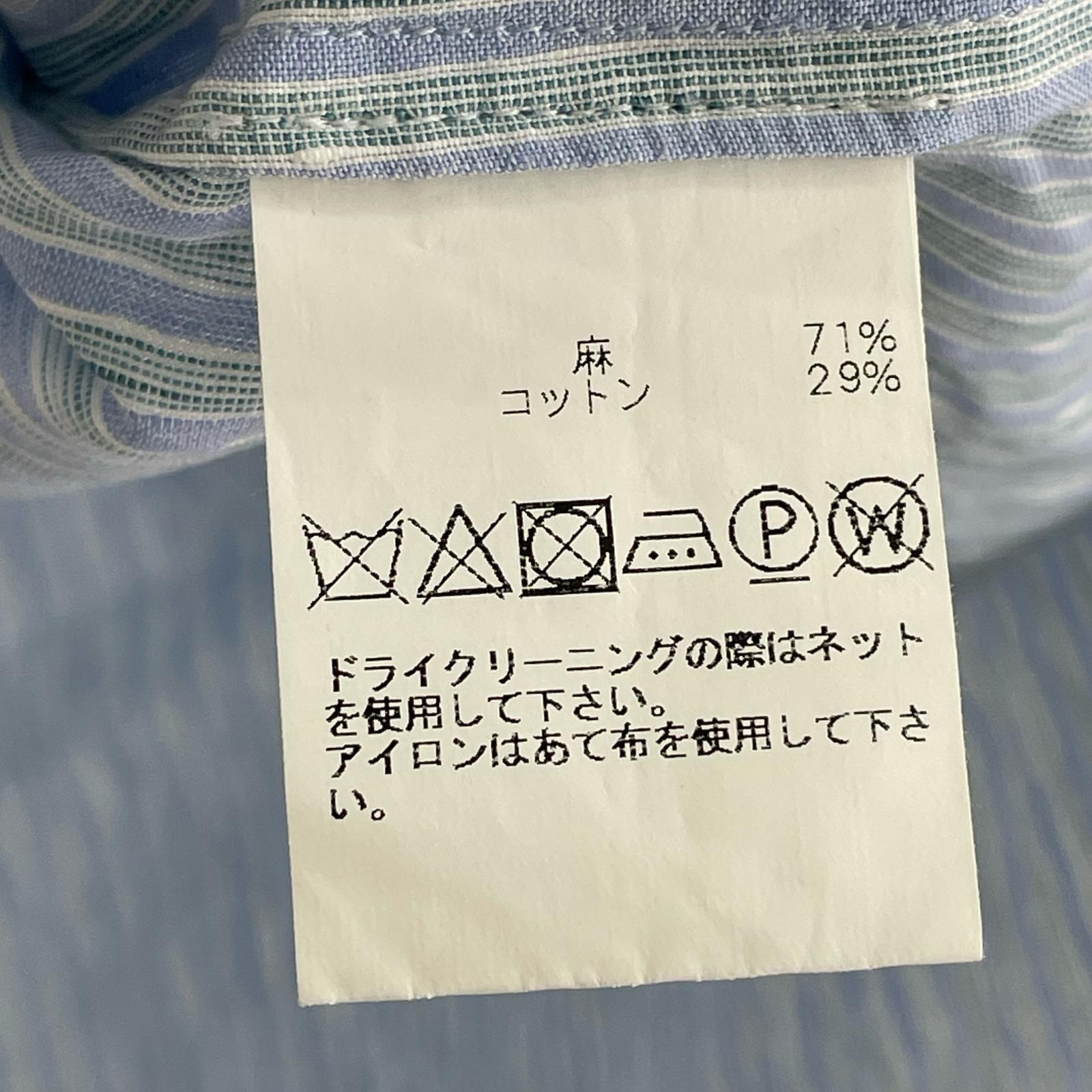 長袖シャツ GABRIELA COLL GARMENTS コットンリネン ストライプシャツ 1 サックス 1 ブルー