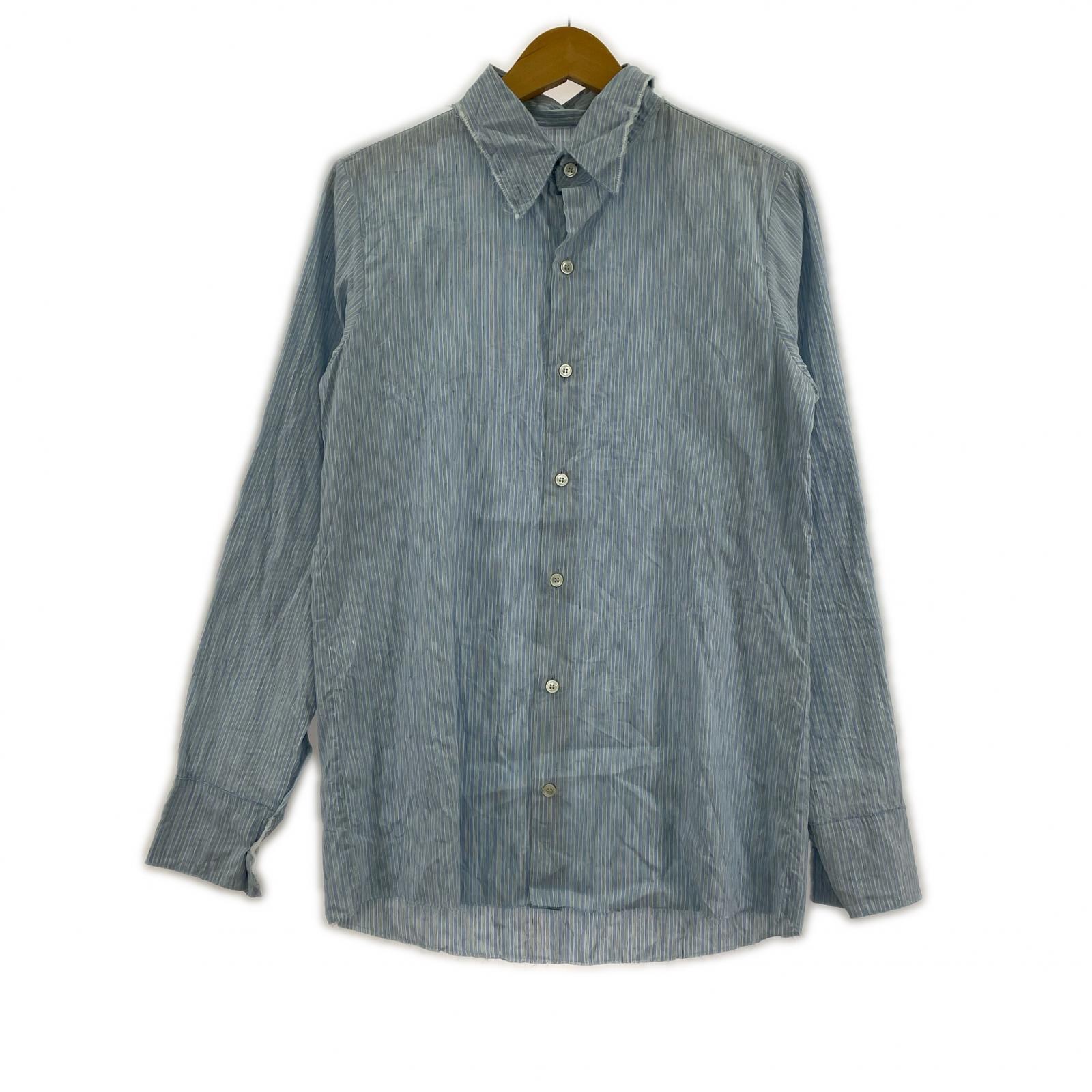 長袖シャツ GABRIELA COLL GARMENTS コットンリネン ストライプシャツ 1 サックス 1 ブルー