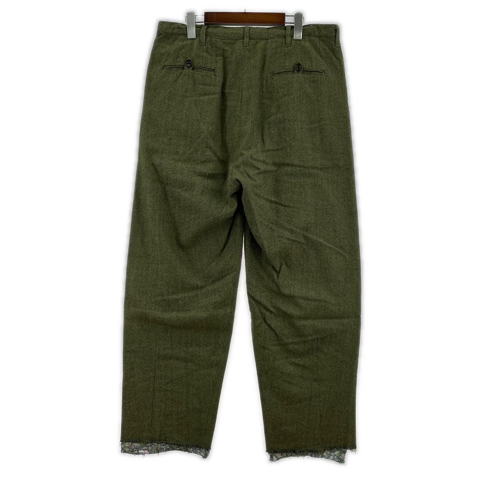 パンツ NICENESS CRAIN ツイステッドシルク2WAYイージーパンツ L オリーブ×マルチ L