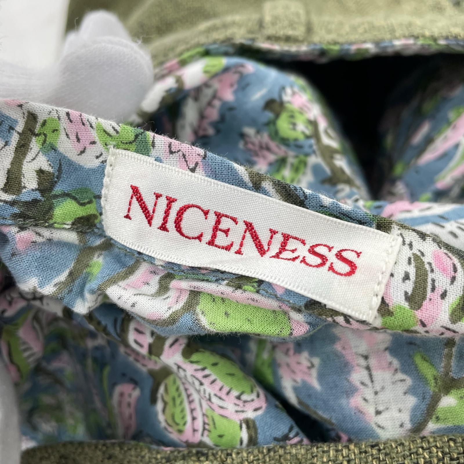 パンツ NICENESS CRAIN ツイステッドシルク2WAYイージーパンツ L オリーブ×マルチ L