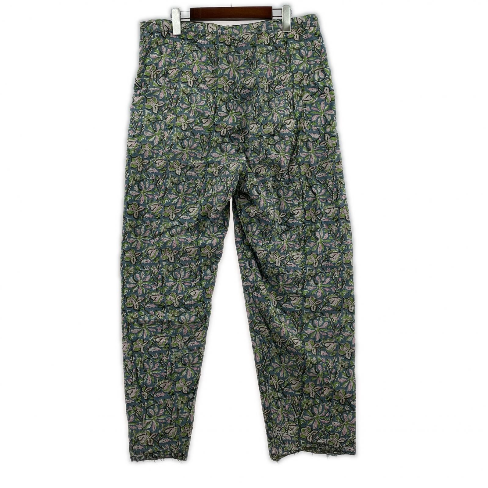 パンツ NICENESS CRAIN ツイステッドシルク2WAYイージーパンツ L オリーブ×マルチ L