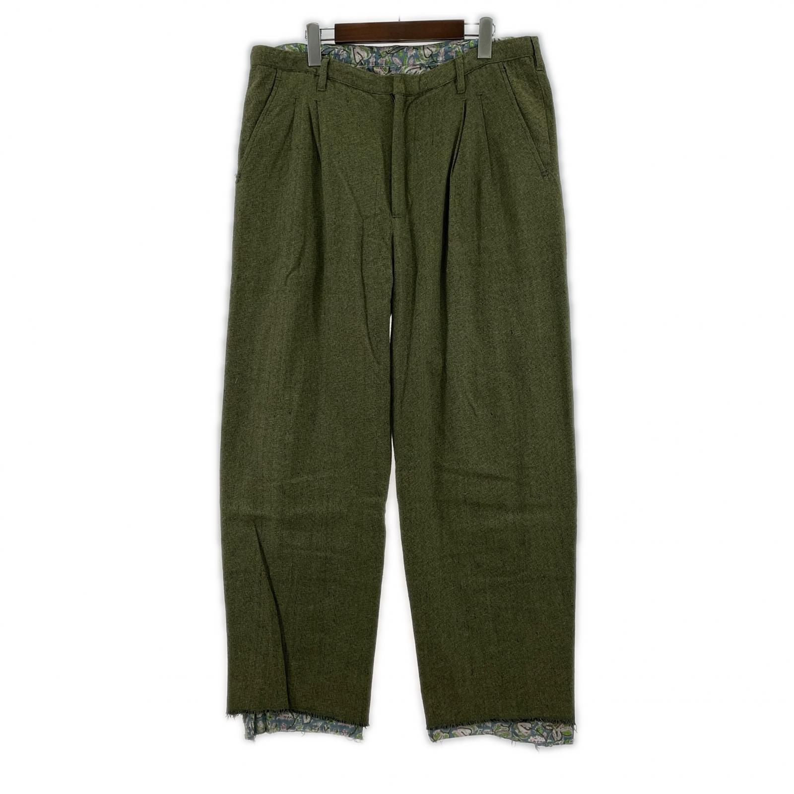 パンツ NICENESS CRAIN ツイステッドシルク2WAYイージーパンツ L オリーブ×マルチ L