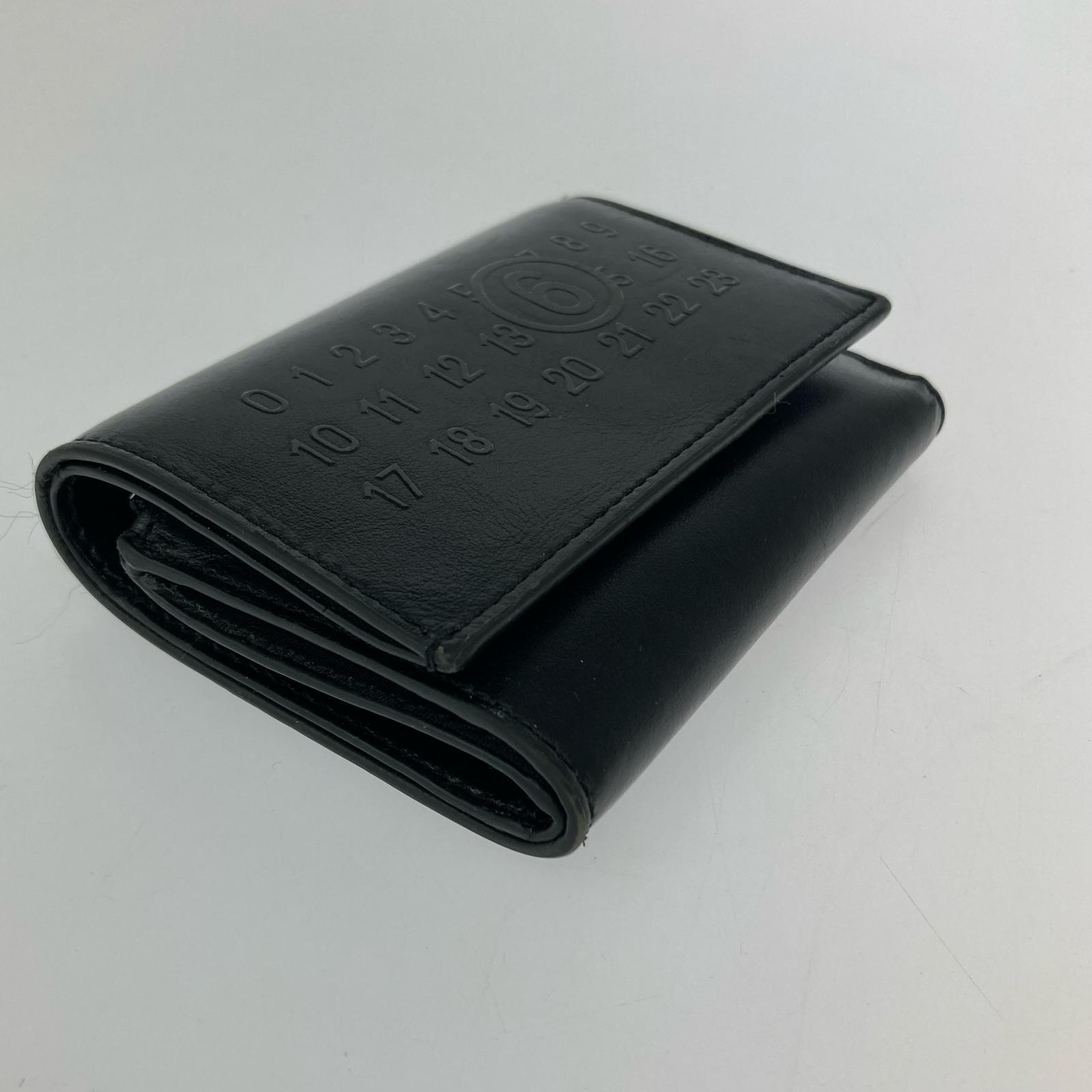 コンパクトウォレット 三つ折り財布 ブラック