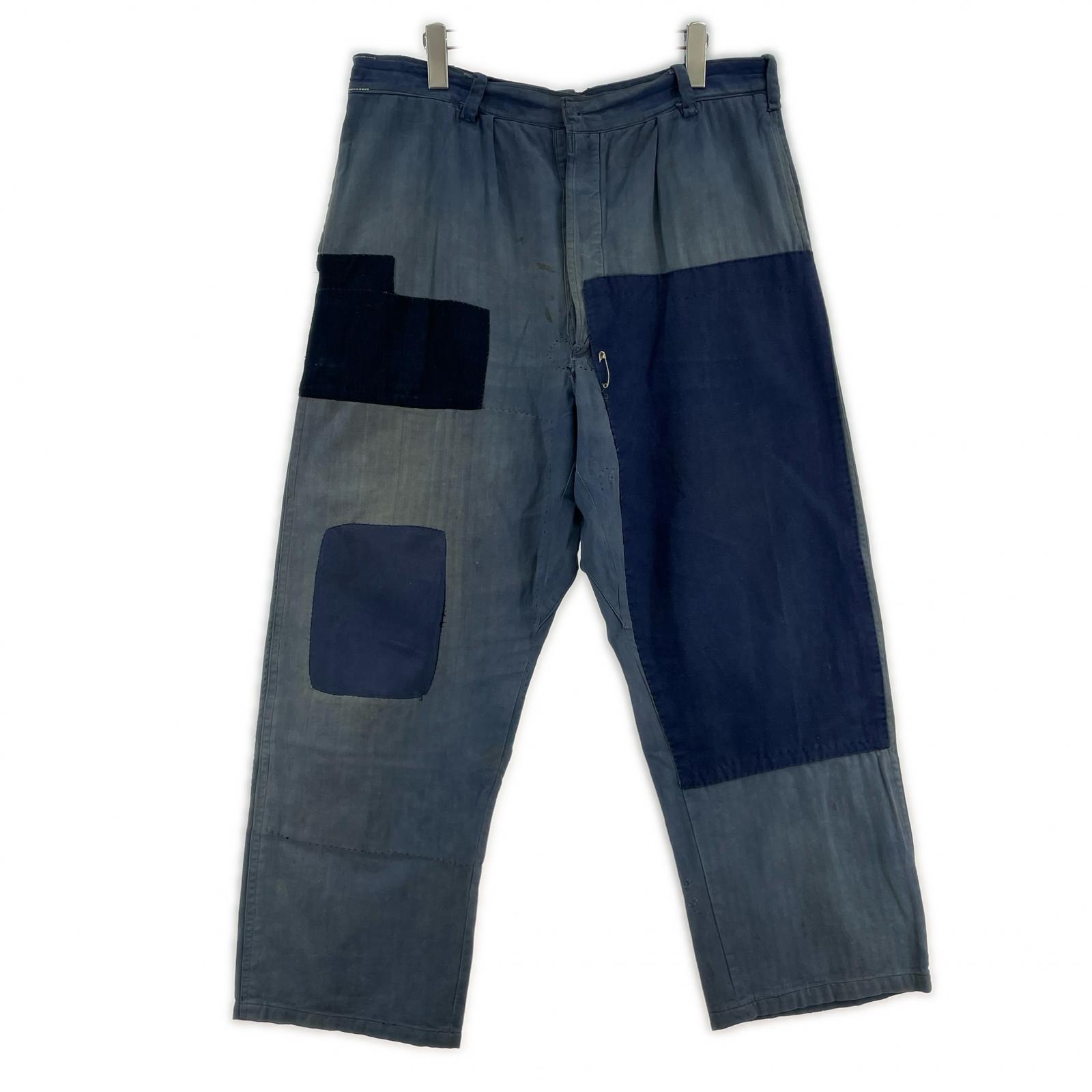 パンツ ~50s French CottonTwill Patch Work Pants ブルー