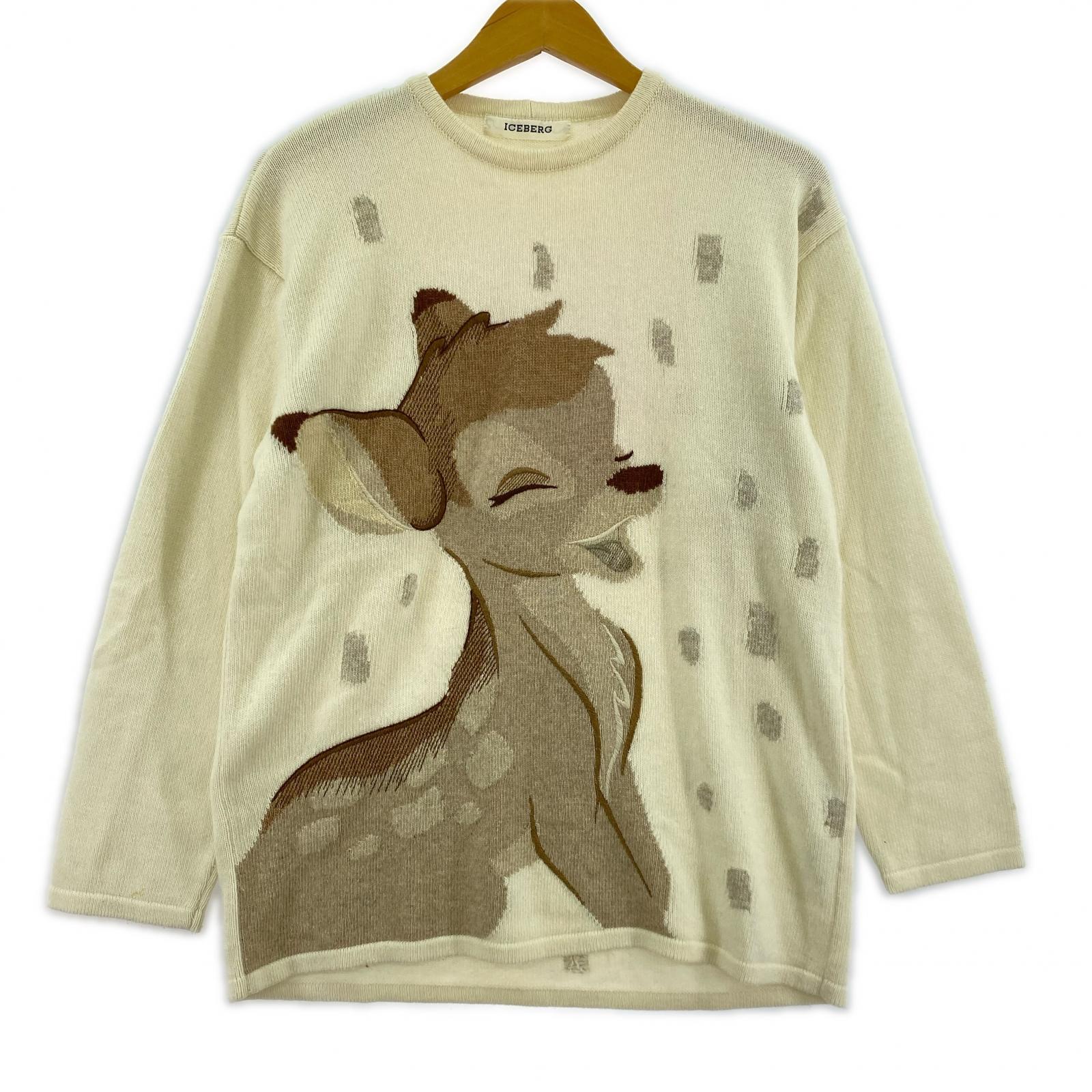 長袖Tシャツ ICEBERG バンビ ニット 38 ホワイト