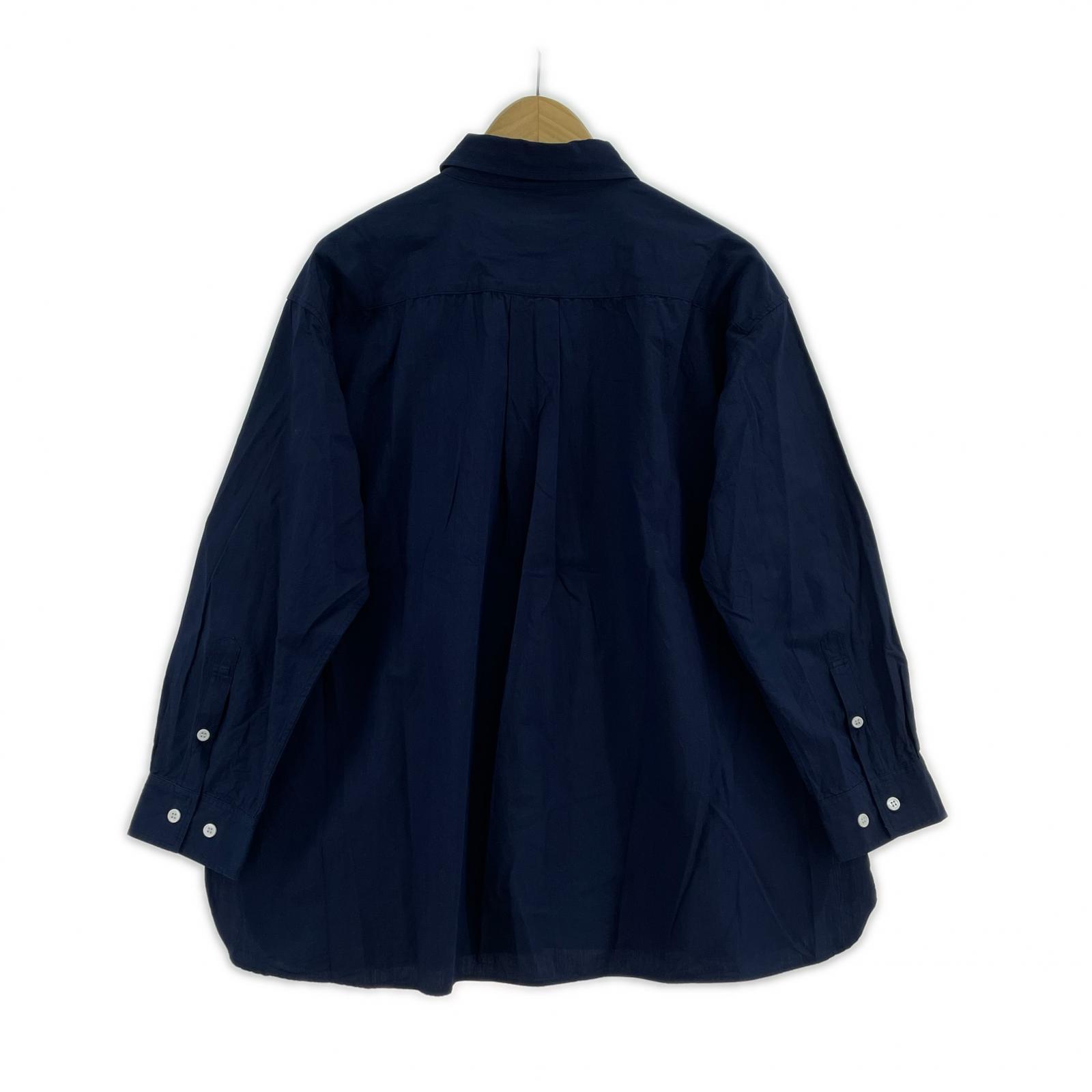 長袖シャツ TUJOURS ショートワイド 比翼シャツ 1 紺 ネイビー