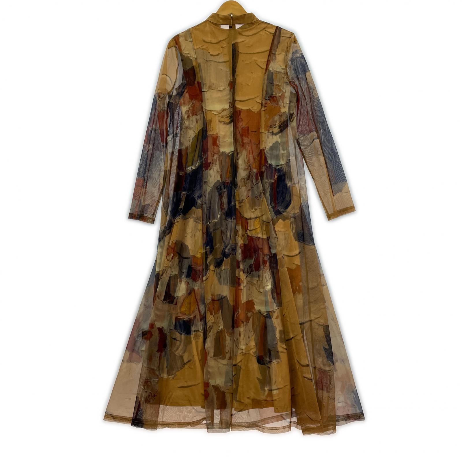 ワンピース VINTAGE UND GYPSUM ART DRESS M ベージュ M マルチカラー
