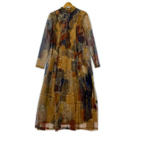 ワンピース VINTAGE UND GYPSUM ART DRESS M ベージュ M マルチカラー