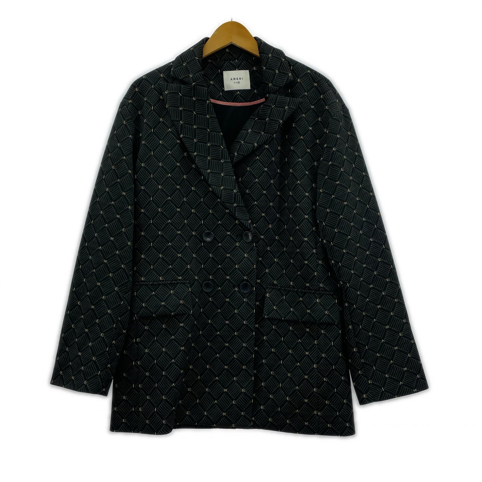 テーラードジャケット GLITTER JACQUARD TAILORED JACKET F 黒 ブラック