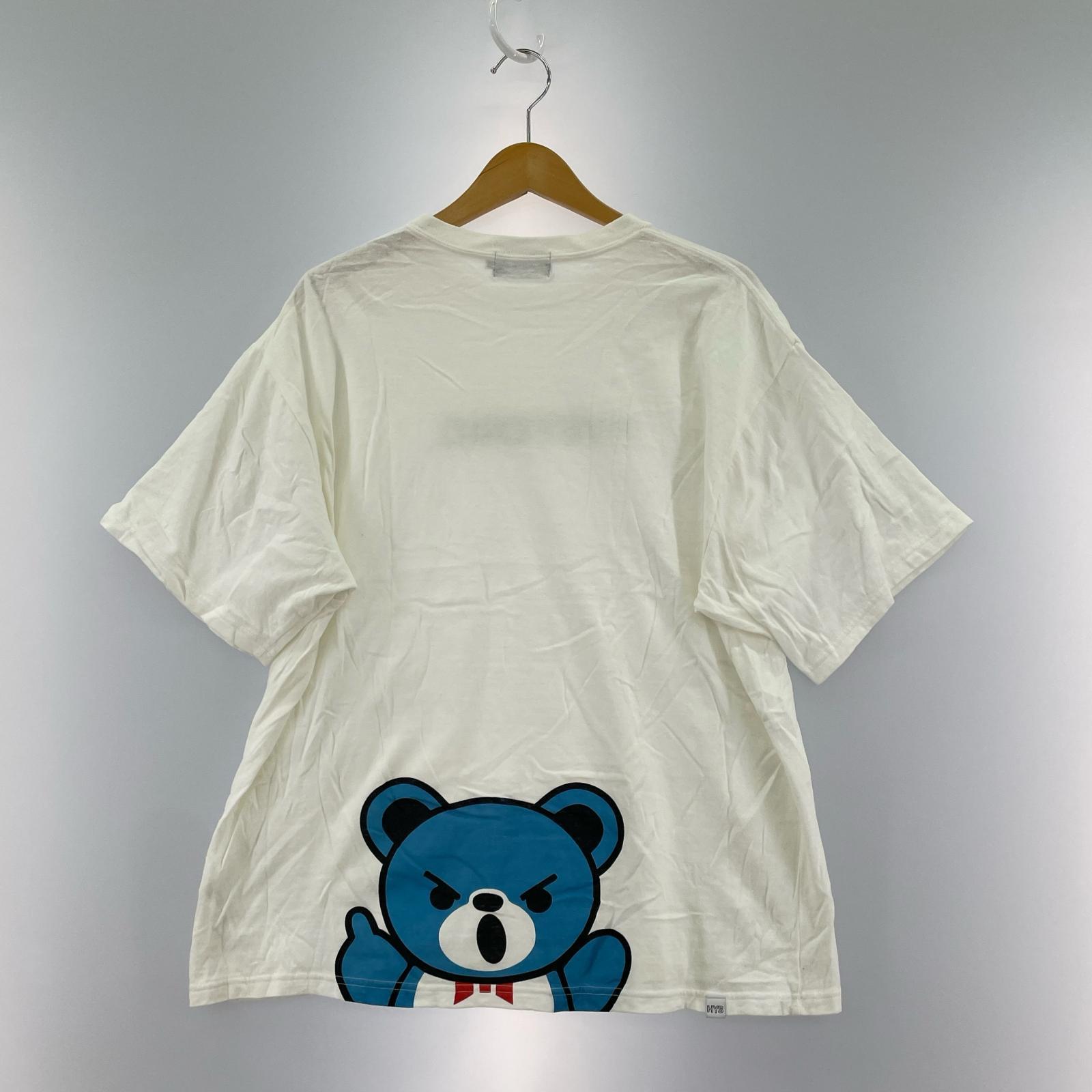 半袖Tシャツ ヒスベア バックプリント 白 (XL) ホワイト