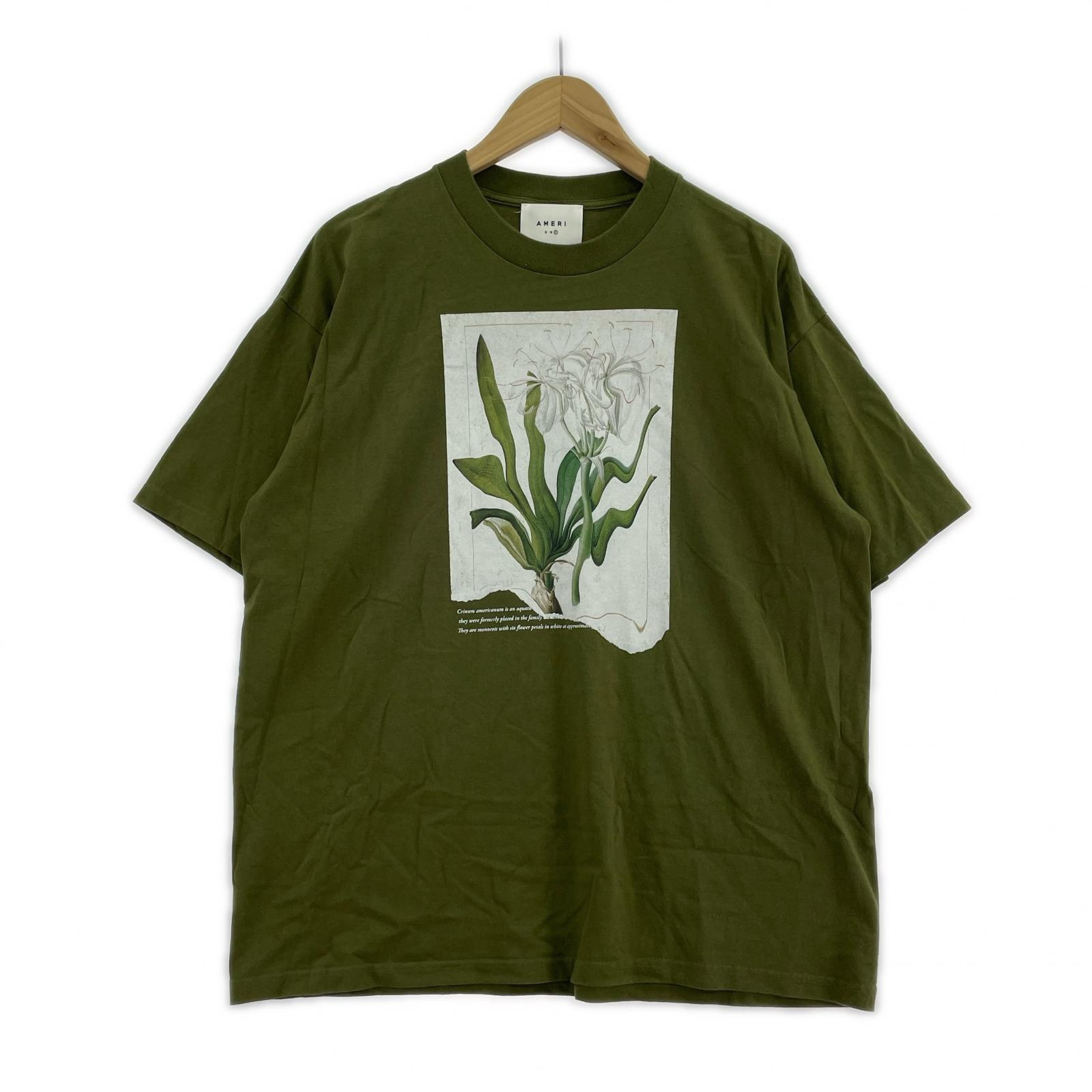 半袖Tシャツ DROOP FROWER BIG TEE freesize カーキ