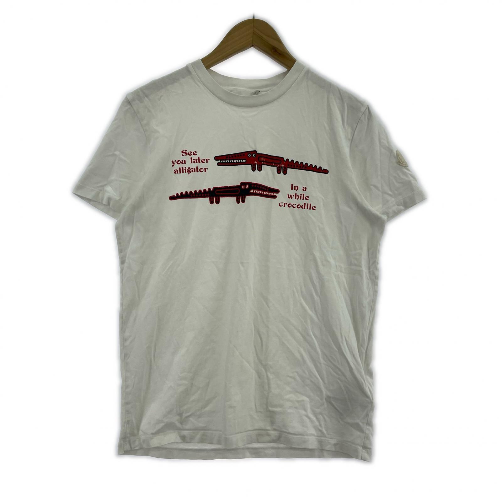半袖Tシャツ 白 ワニ プリント M ホワイト