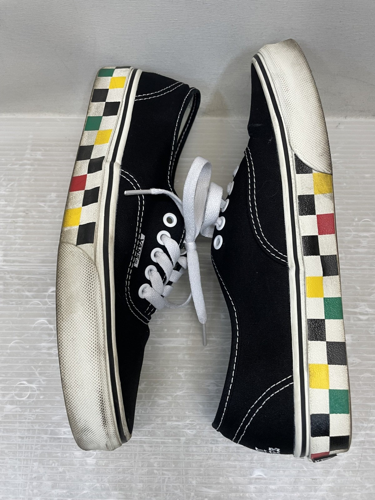 スニーカー VANS×WACKO MARIA AUTHENTIC ラスタチェッカー 26.5cm 黒