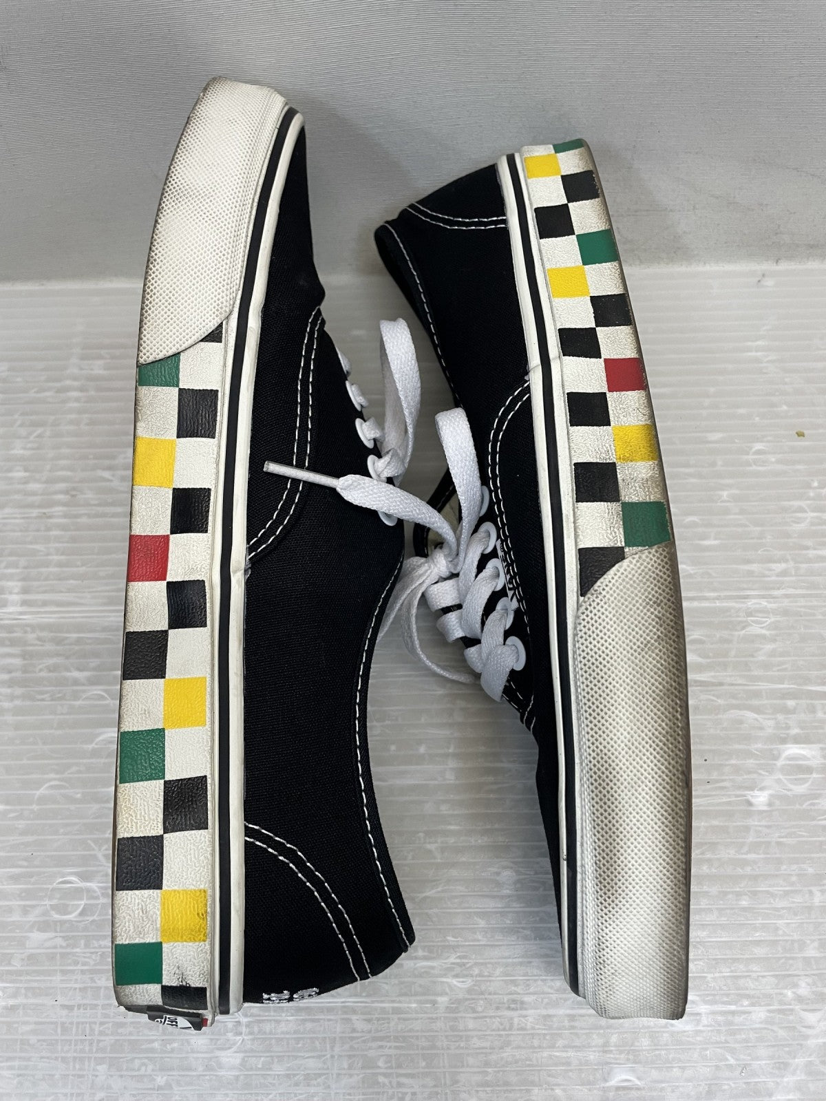 スニーカー VANS×WACKO MARIA AUTHENTIC ラスタチェッカー 26.5cm 黒
