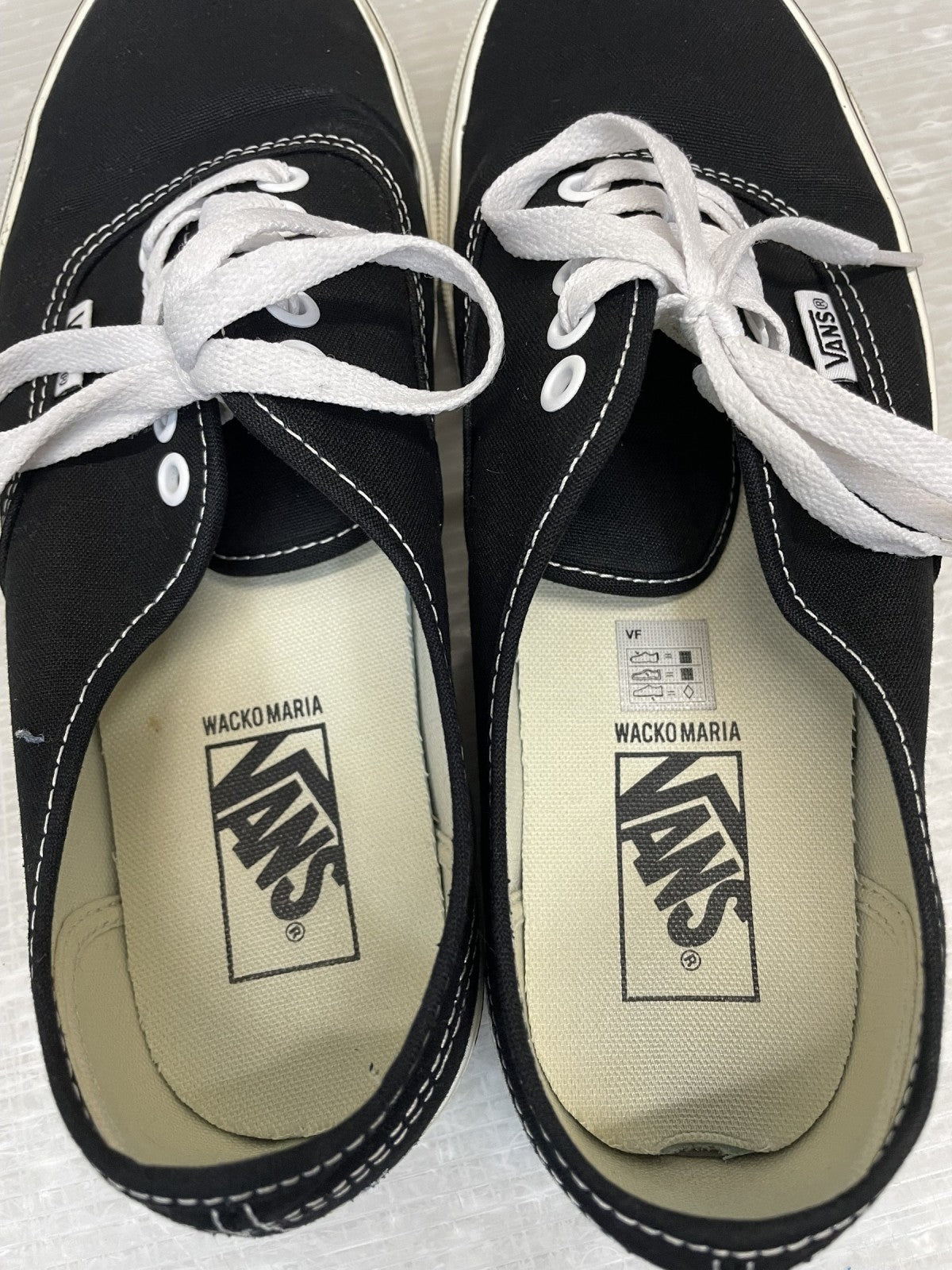 スニーカー VANS×WACKO MARIA AUTHENTIC ラスタチェッカー 26.5cm 黒