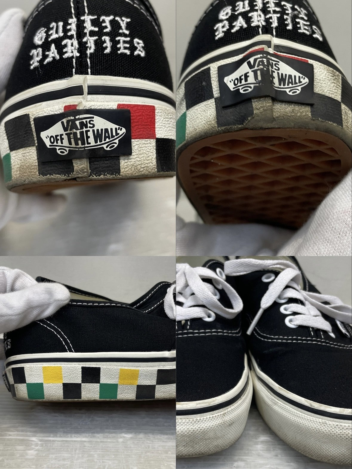 スニーカー VANS×WACKO MARIA AUTHENTIC ラスタチェッカー 26.5cm 黒