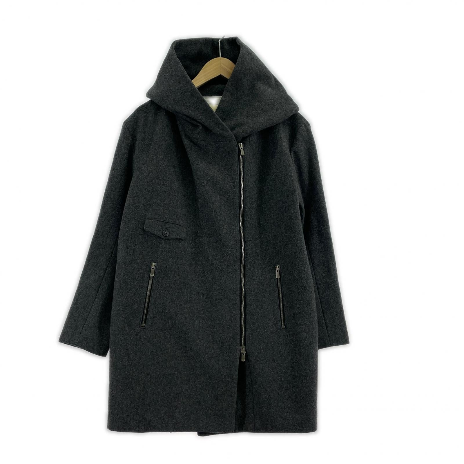 ジャケット ウールメルトンジップアップコート/GRY 1 グレー