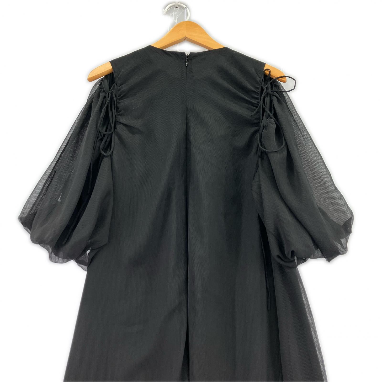 ワンピース BACK SIDE OPEN CURTAIN DRESS/黒 M ブラック