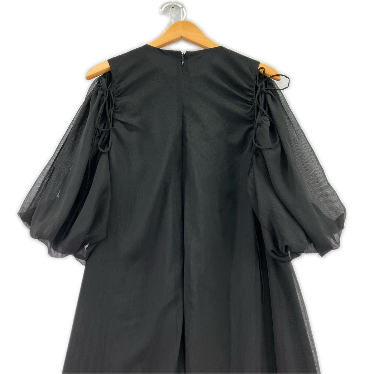 ワンピース BACK SIDE OPEN CURTAIN DRESS/黒 M ブラック