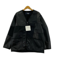 ジャケット 25AW 合皮パッチワークノーカラージャケット (S) S ブラック