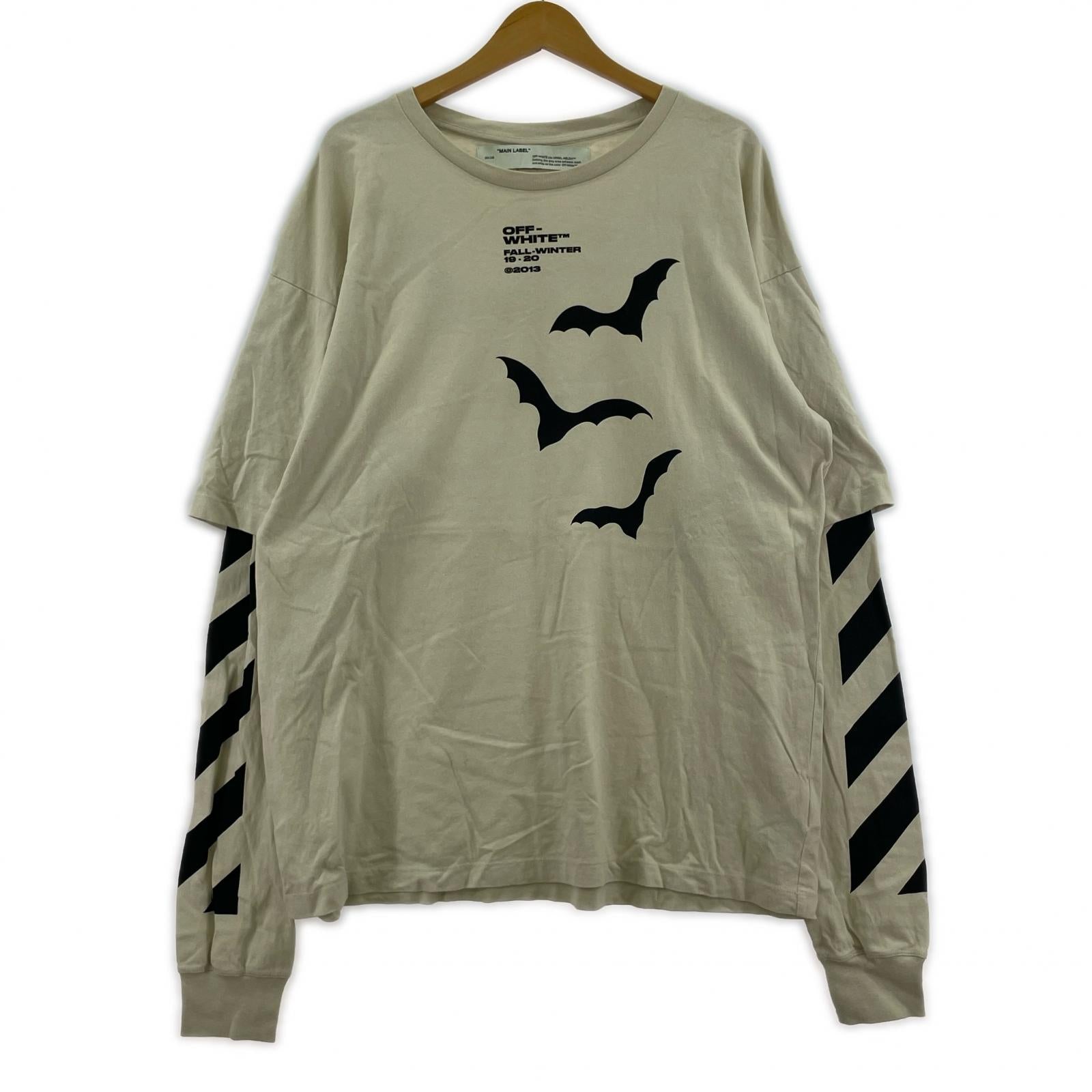 長袖Tシャツ 19AW Diag Bats Double Sleeve Tee L L ベージュ