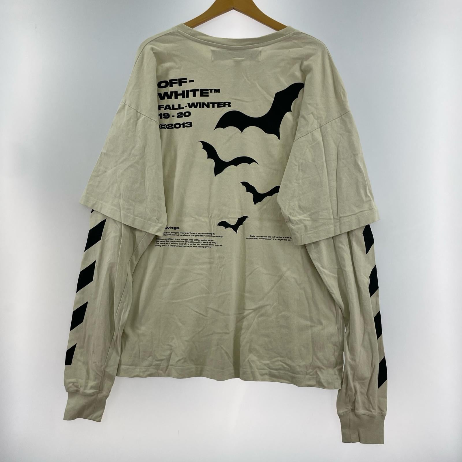 長袖Tシャツ 19AW Diag Bats Double Sleeve Tee L L ベージュ