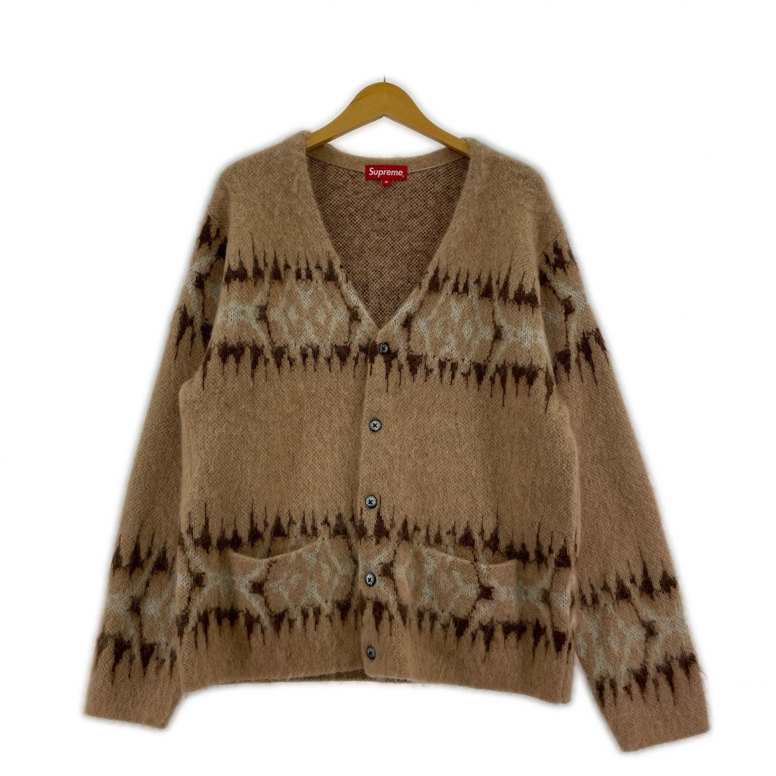 ニット 22AW abstract stripe cardigan M ブラウン