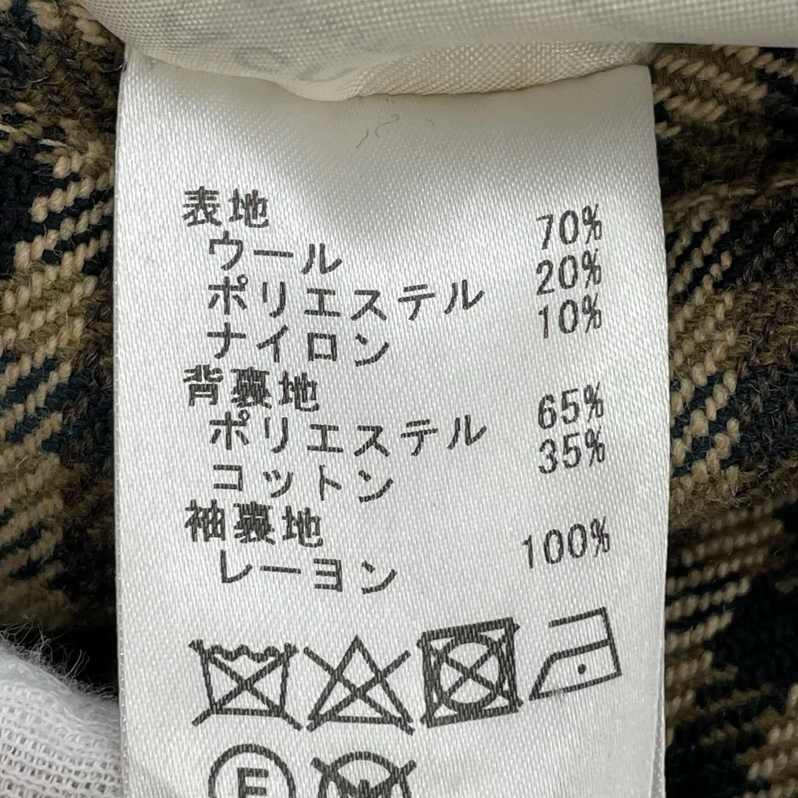 その他アウター ウールチェックコート 44 ブラウン ブラウン