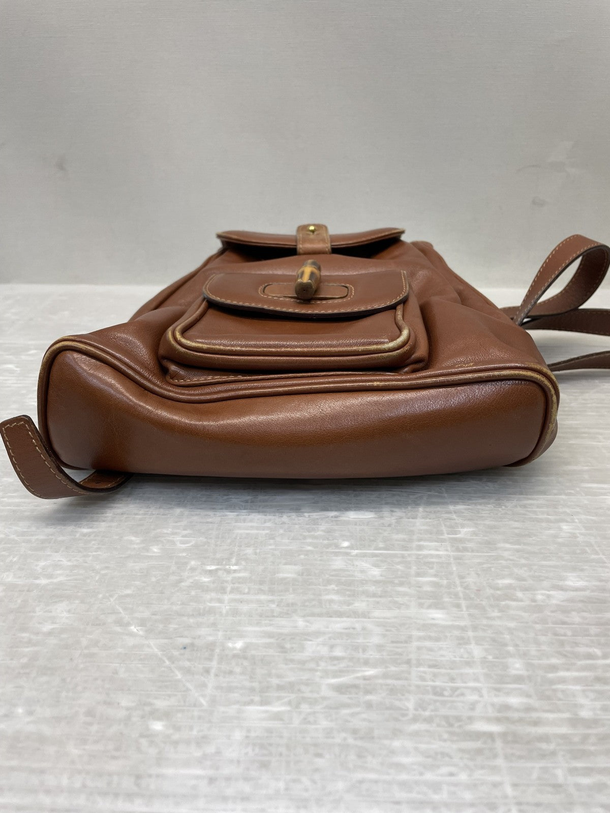 GUCCI バンブー レザーミニリュック 茶