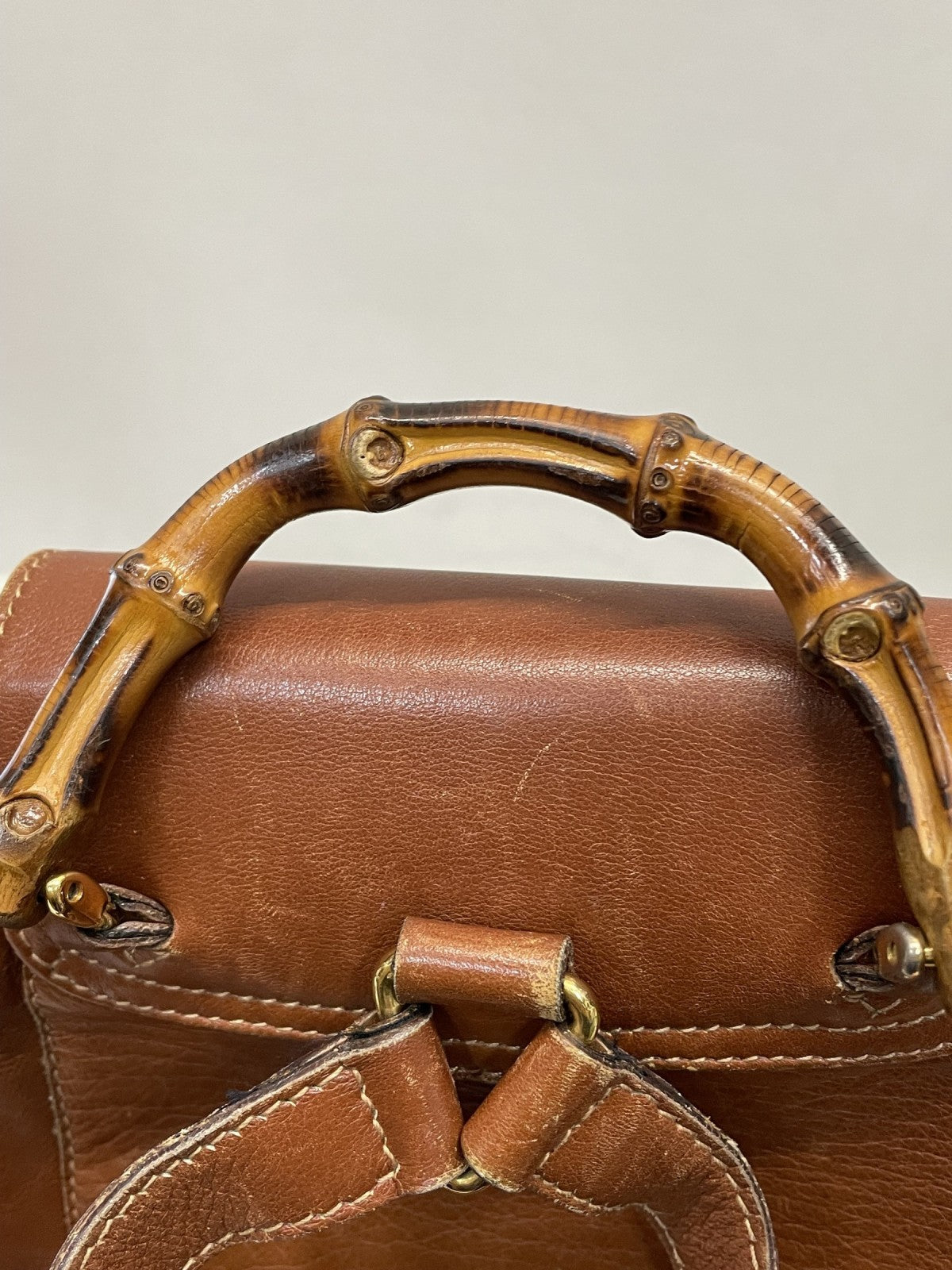 GUCCI バンブー レザーミニリュック 茶