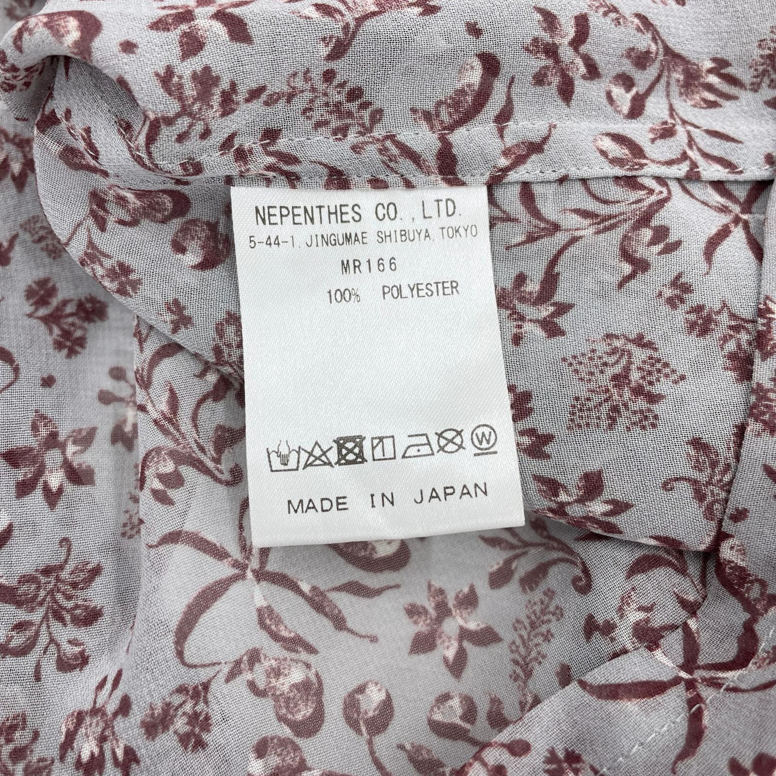 長袖シャツ Classic Shirt Poly Chiffon 花柄 グレー (M) M