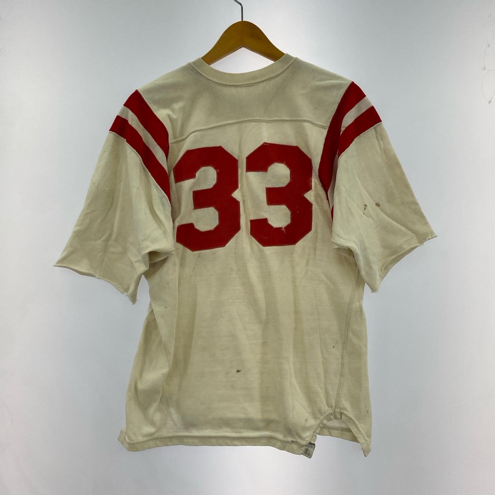 半袖Tシャツ 50s頃 フットボールT ホワイト ボロ