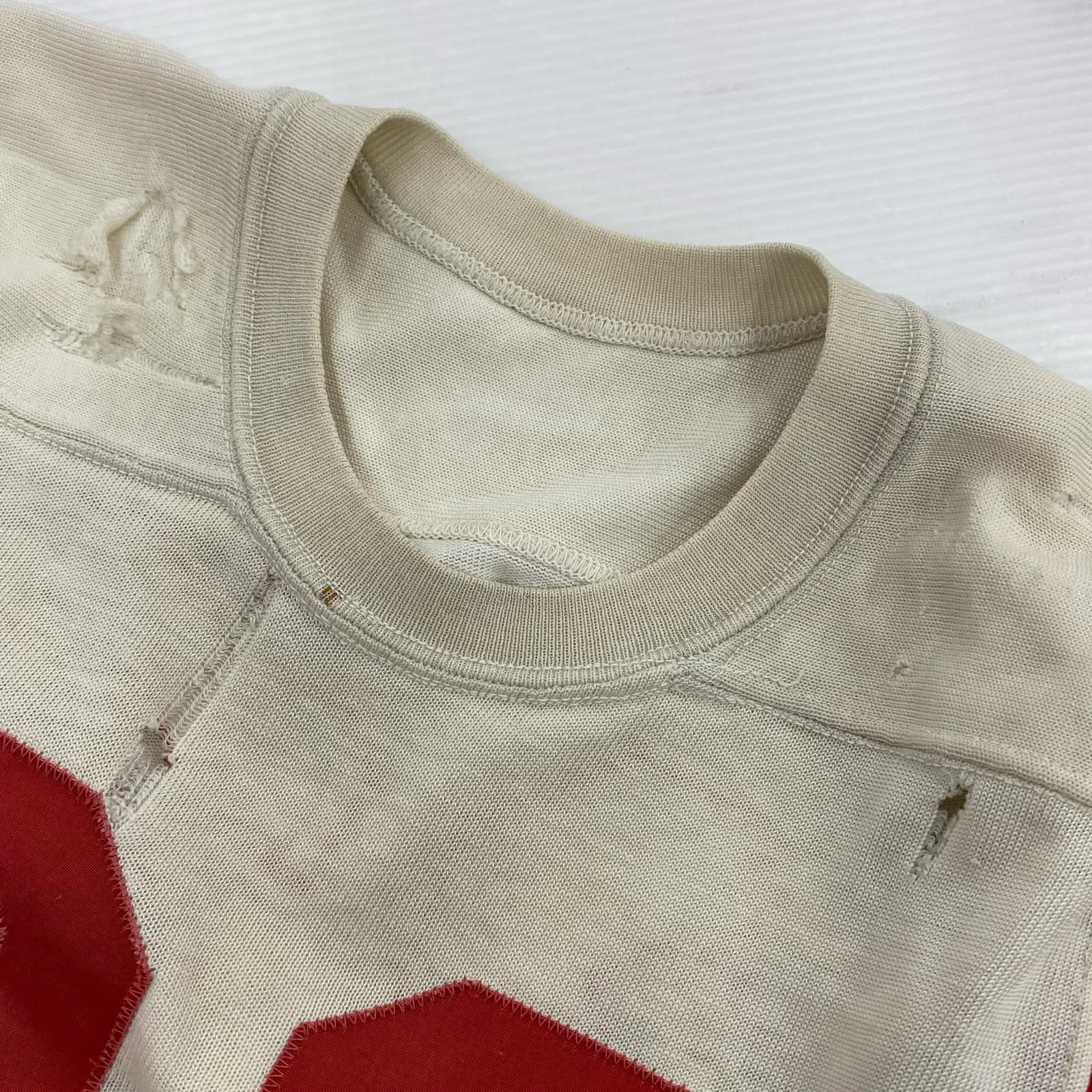 半袖Tシャツ 50s頃 フットボールT ホワイト ボロ