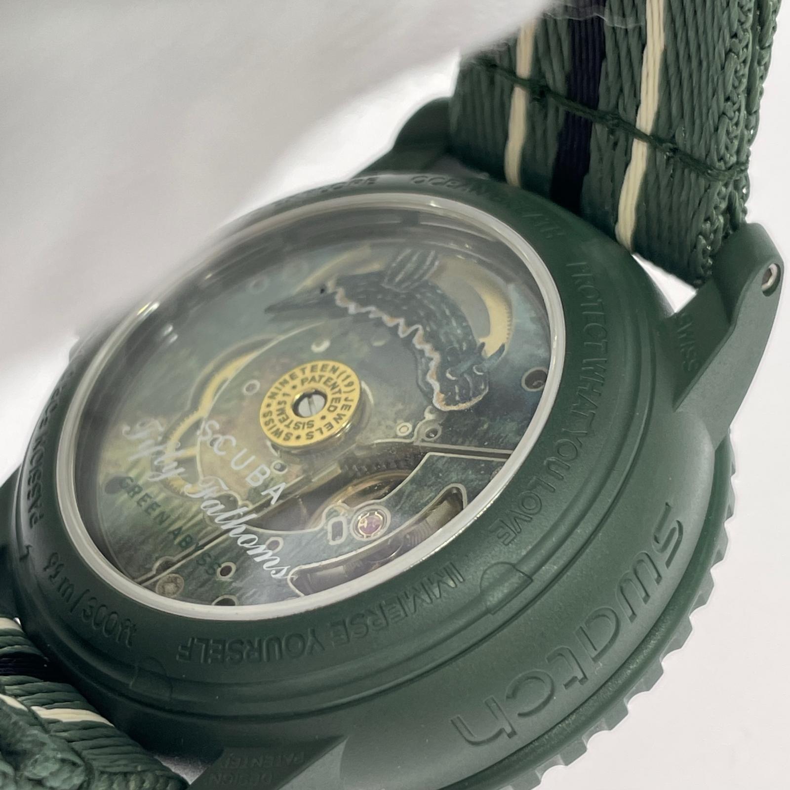 腕時計 Swatch×BLANCPAIN GREEN ABYSS グリーンスキューバ 腕時計 グリーン