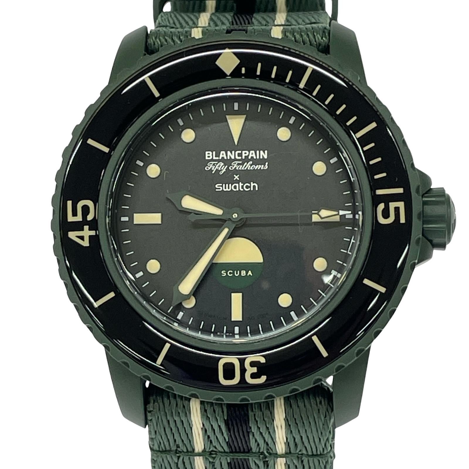 腕時計 Swatch×BLANCPAIN GREEN ABYSS グリーンスキューバ 腕時計 グリーン