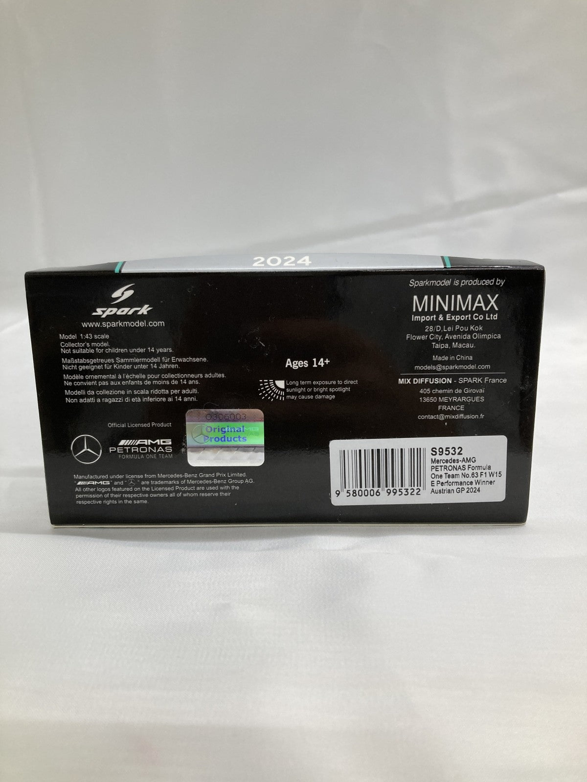 spark AMG PETRONAS W15 NO.63 スケールカー