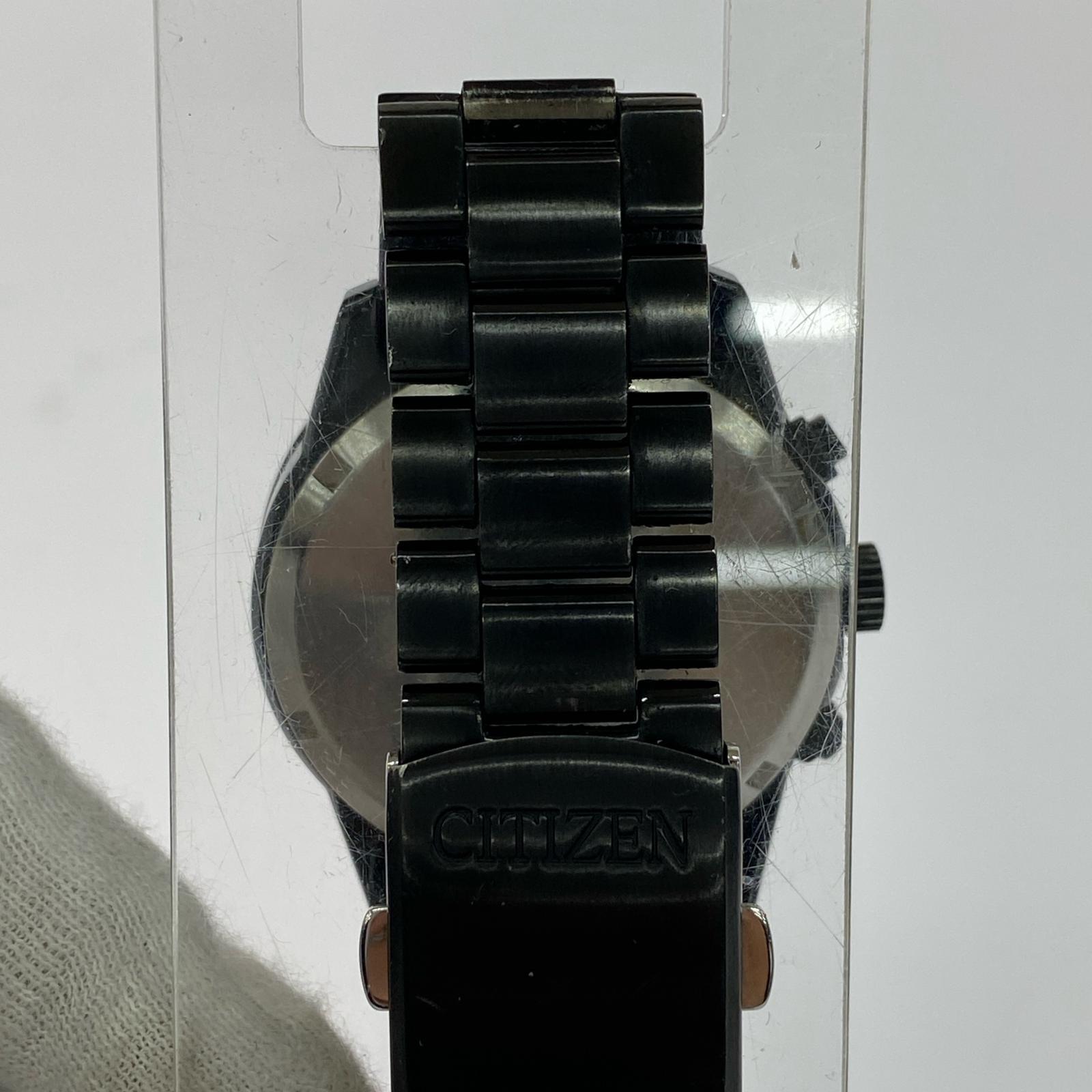 腕時計 CITIZEN ECO-DRIVE エコドライブ クロノグラフ E820-S12081 黒 ブラック