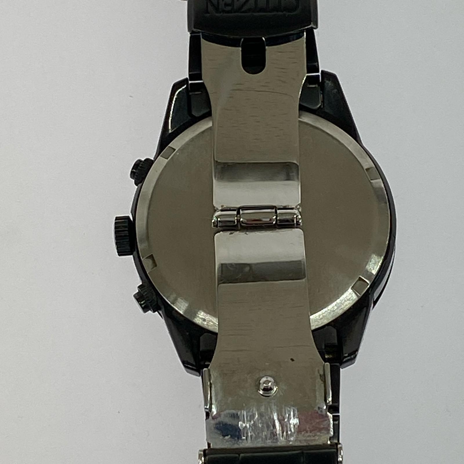 腕時計 CITIZEN ECO-DRIVE エコドライブ クロノグラフ E820-S12081 黒 ブラック