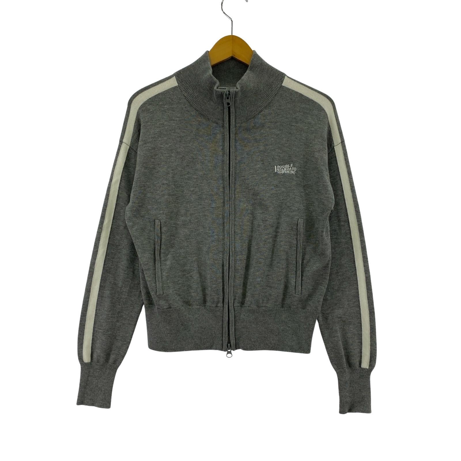 パーカー DOUBLE STANDARD CLOTHING ニットダブルジップパーカー グレー