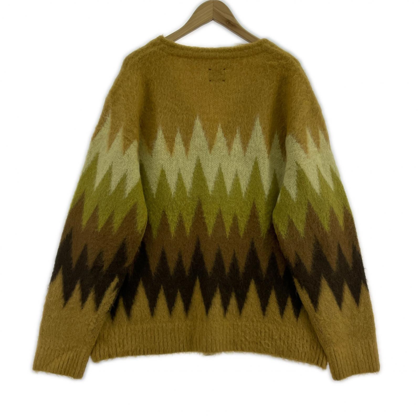 カーディガン 22AW Mohair Cardigan-Zigzag L L ブラウン