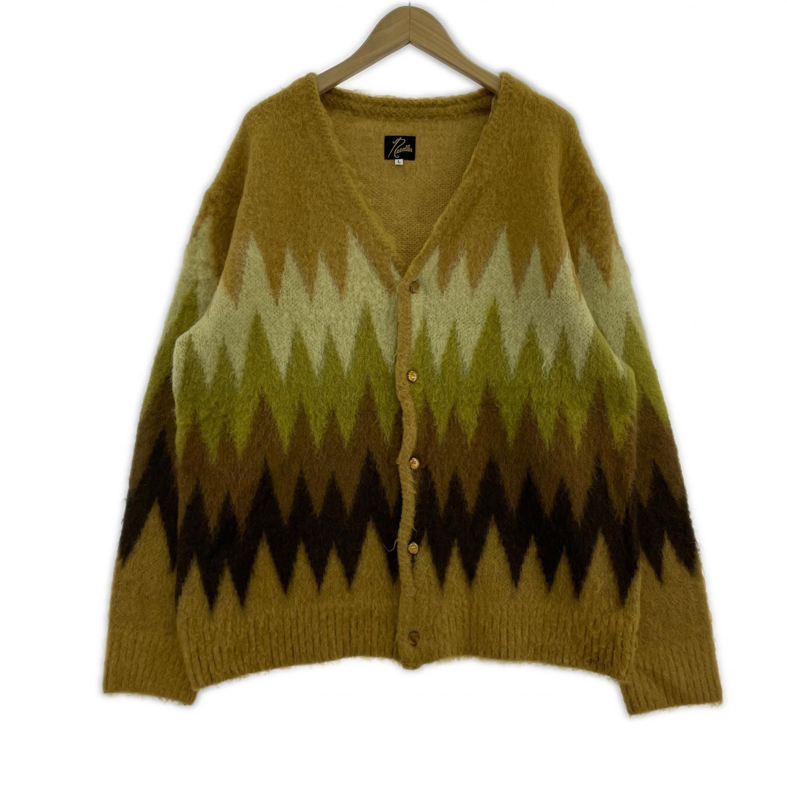 カーディガン 22AW Mohair Cardigan-Zigzag L L ブラウン