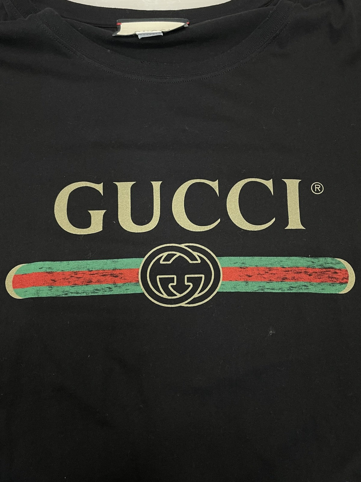 GUCCI ヴィンテージロゴ ウォッシュド オーバーサイズTee M 黒