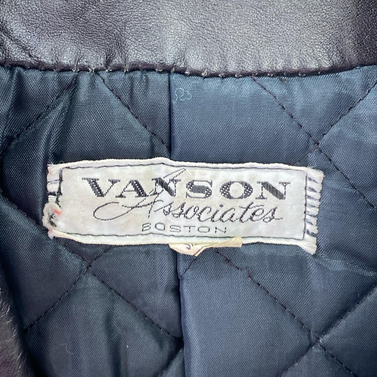 ライダースジャケット 70s VANSON 白タグ シングルライダースジャケット 黒 (36) 36 ブラック