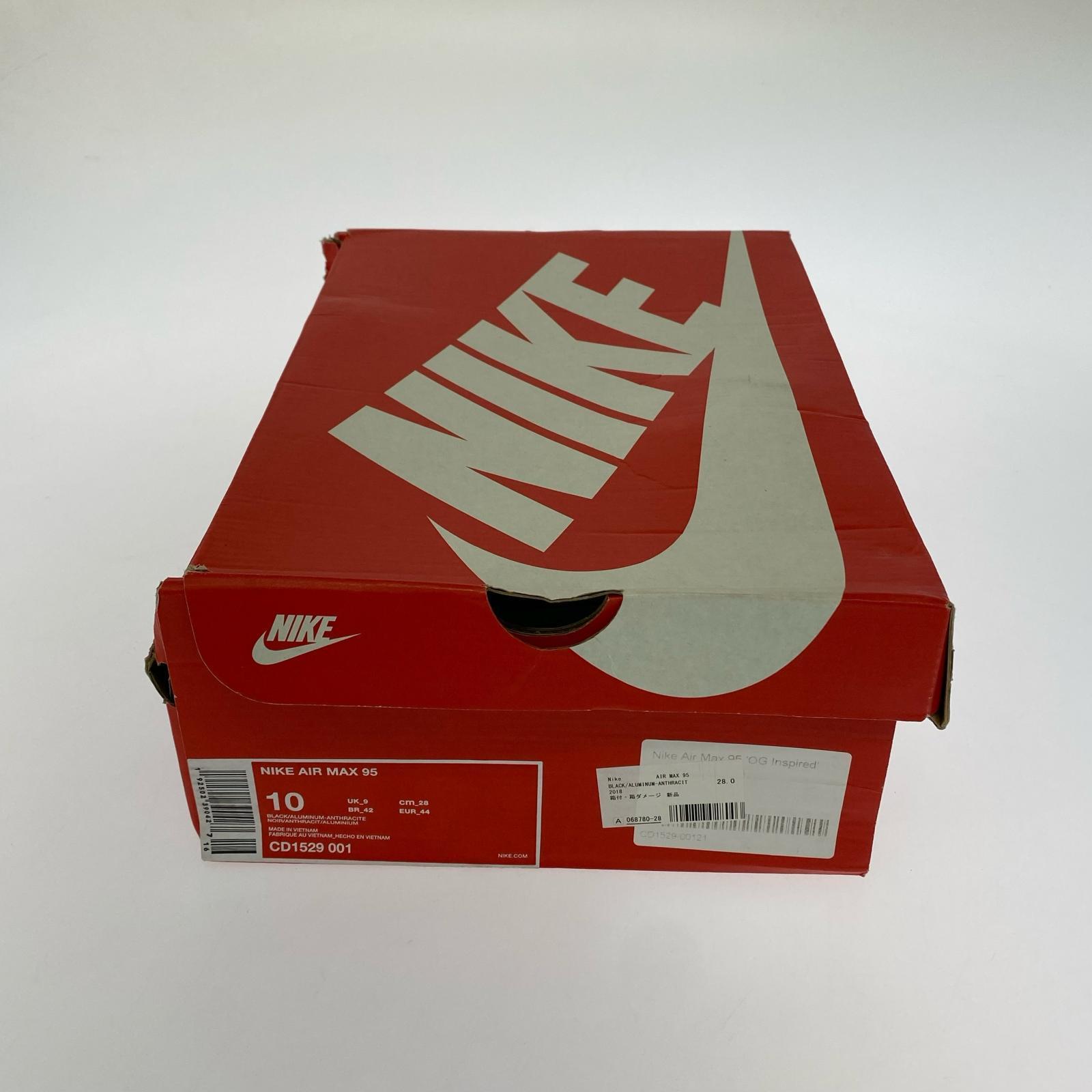 スニーカー AIR MAX 95 BLACK ALUMINUM/CD1529-001 28cm (US10 UK9 1/2 EU46) グレー